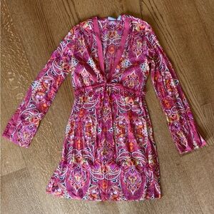 Athleta Vibrant Pink Patterned Coverup Dress